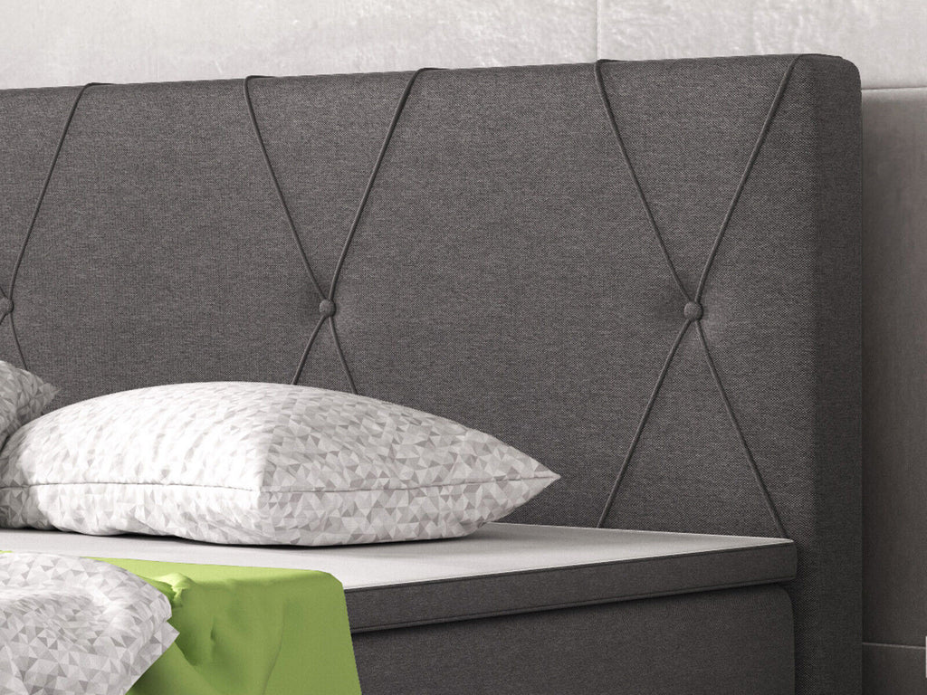 Boxspringbett 180x200 Anthrazit Bett Komfortbett Hotelbett Stoff BettBayern31732