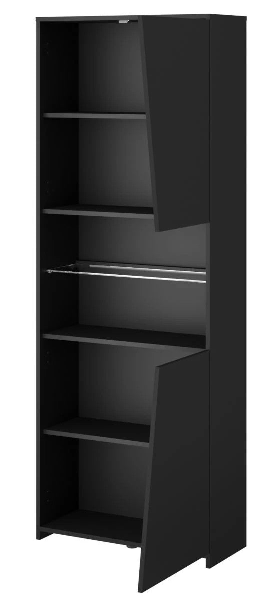 Gaming Set"Meta"in schwarz und Eiche Gamingtisch und Schrank inklLED Farbwechsel
