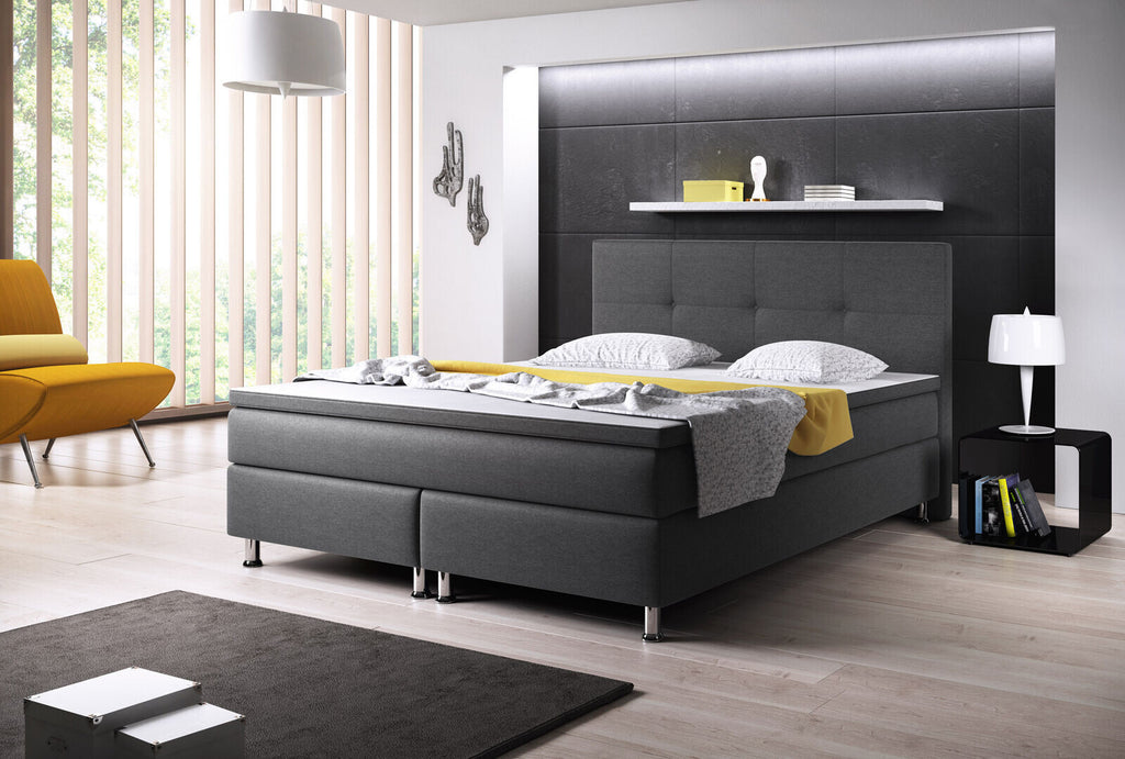 Boxspringbett 180x200 Anthrazit Bett Komfortbett Hotelbett Stoff Bett Texas31733