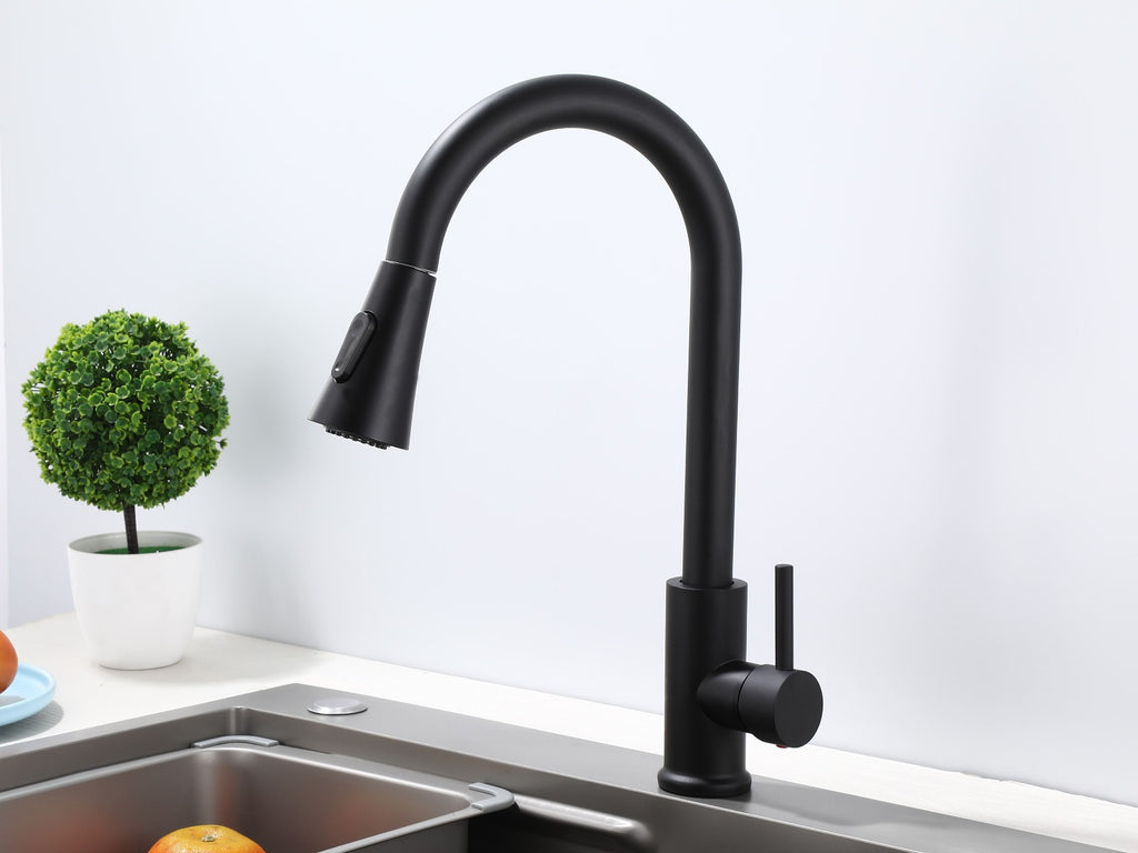 Küchenarmatur 360° Wasserhahn Küche Mischbatterie Spültisch Schwarz GMF803 39cn