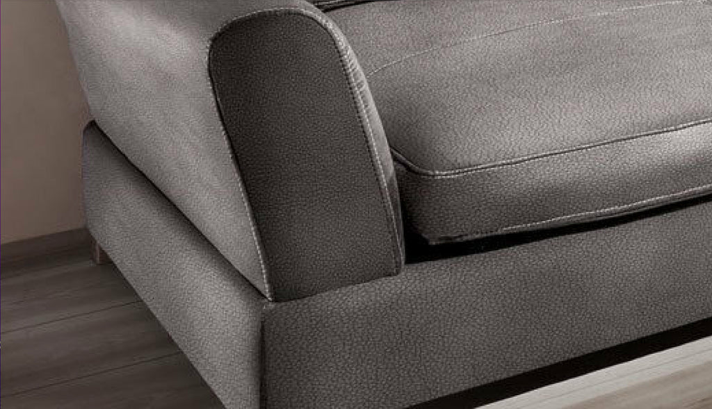 Design Couchgarnitur Grau Sofa K-Leder Eck Sofa Wohnlandschaft Megasofa   Rechts