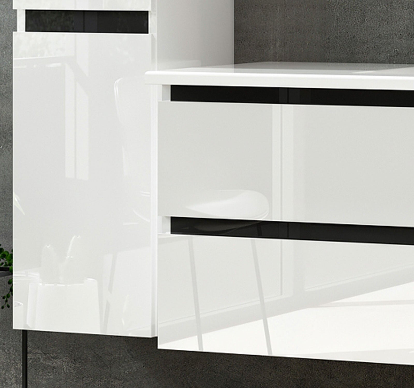 90 Badmöbel Set Komplett 90cm Hochglanz Badezimmermöbel 5 Teilig Bad 90 cm Bad T