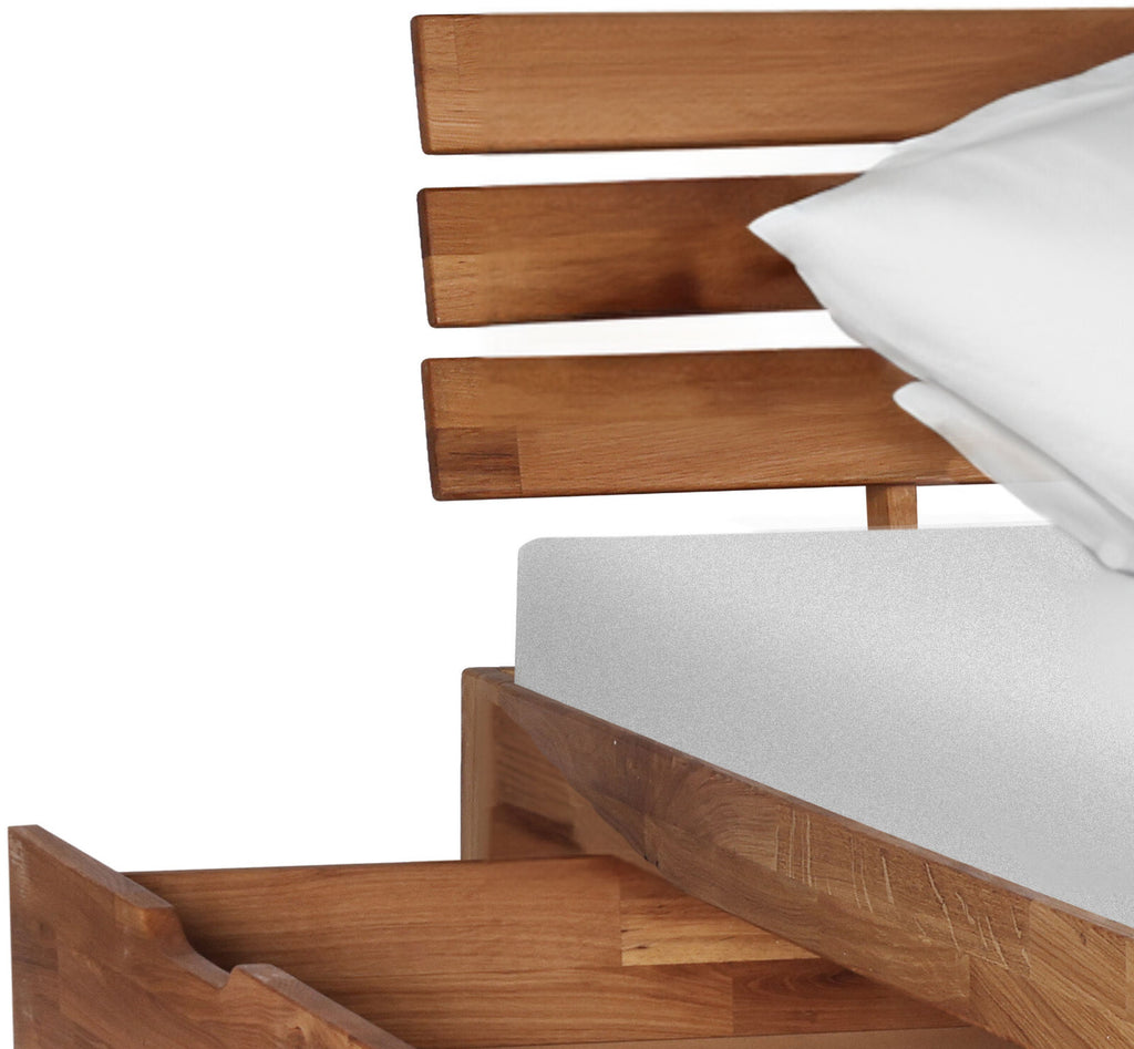 180x200 Eiche Massivholzbett Ehebett Doppelbett Eiche bett Massiv