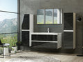 Badmöbel Set Weiss / Marmor Optik Hochglanz Badezimmermöbel 60   90 cm 120 Luuci