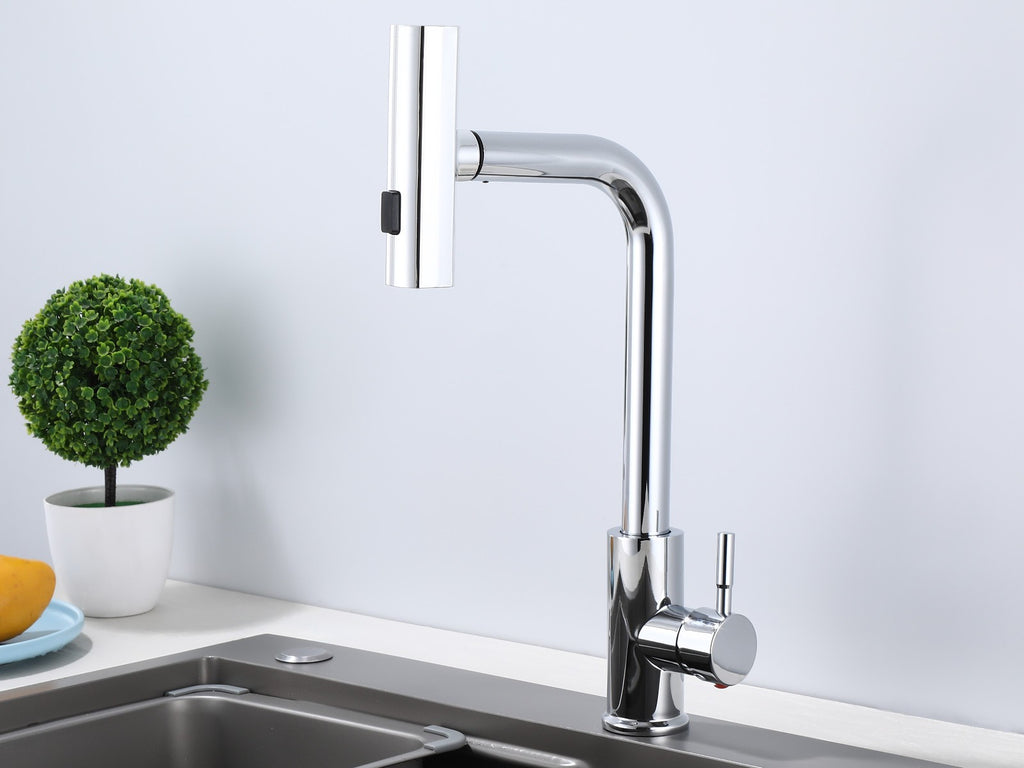 Küchenarmatur 360° Wasserhahn Küche Mischbatterie Spültisch Silber Armatur GF701