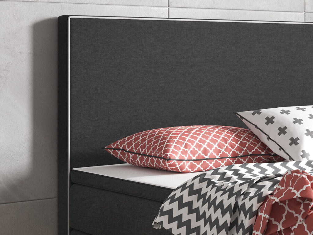 Boxspringbett 180x200 Anthrazit Bett Komfortbett Hotelbett Stoff Bett Riga 31739