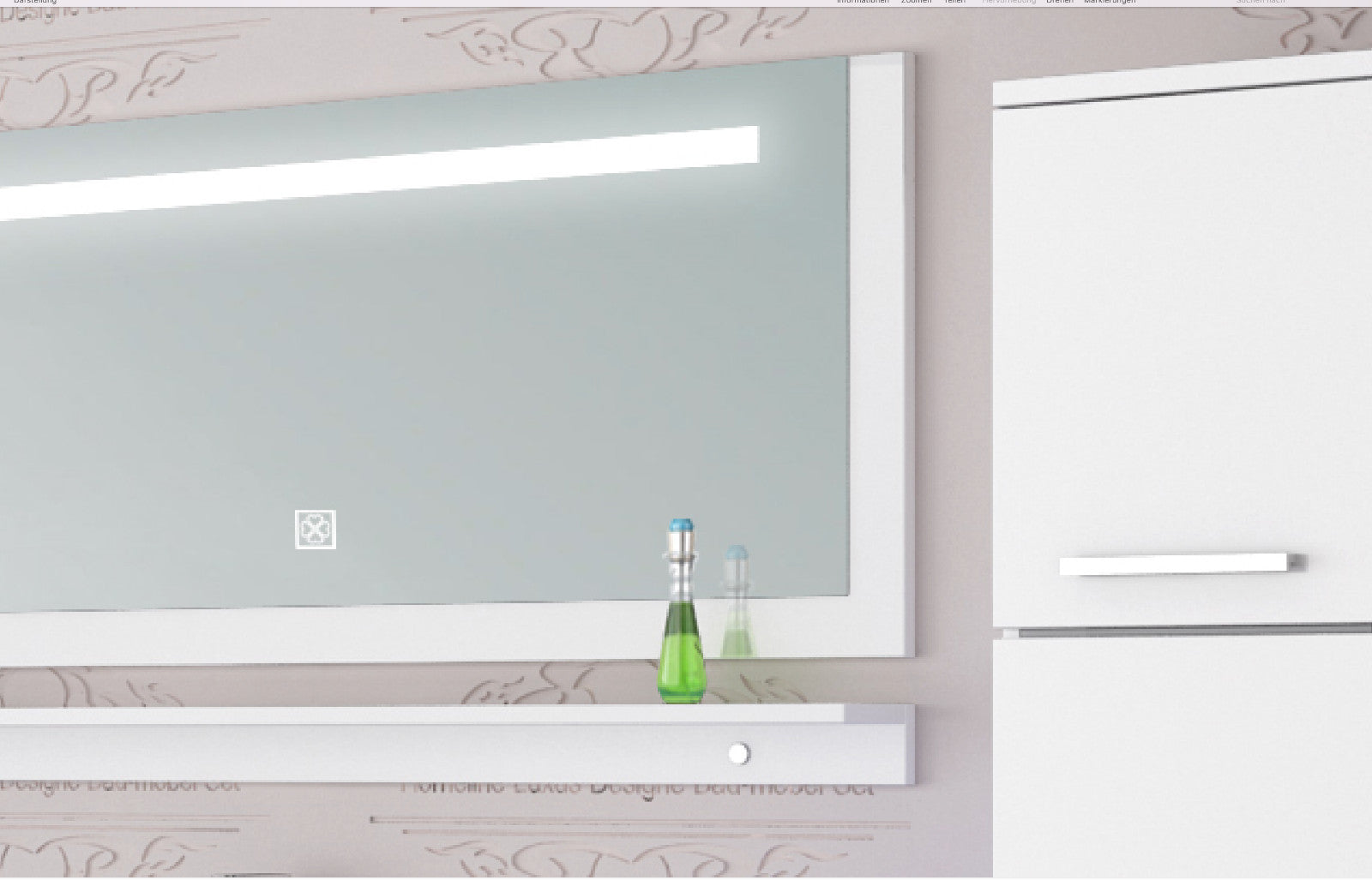 Badmöbel Set Weiss 240 cm Hochglanz Waschbecken Spiegel Komplett Bad Led System.