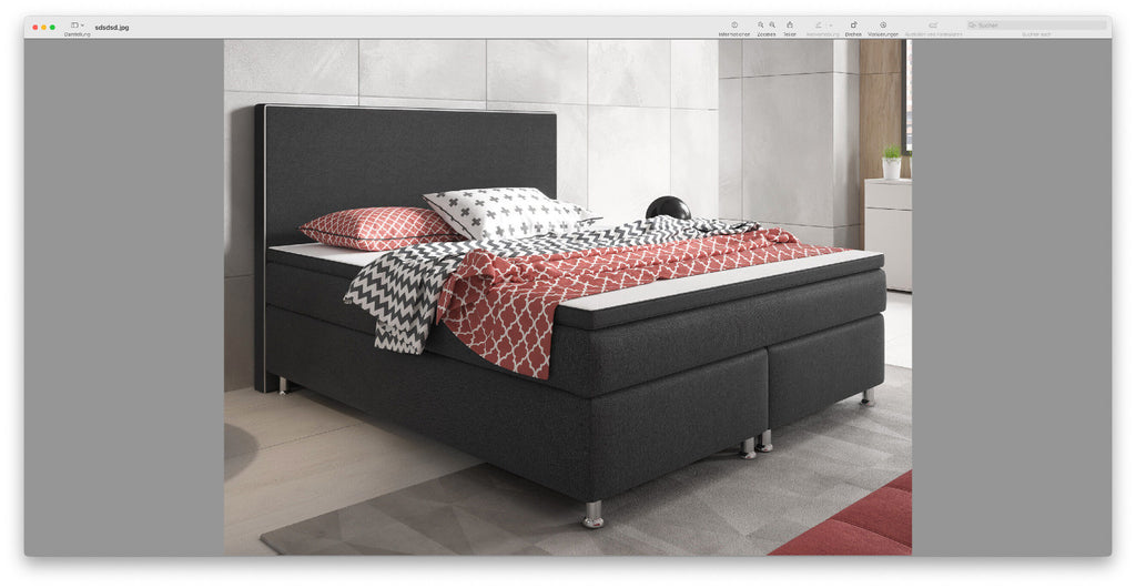 Boxspringbett 180x200 Anthrazit Bett Komfortbett Hotelbett Stoff Bett Riga 31739