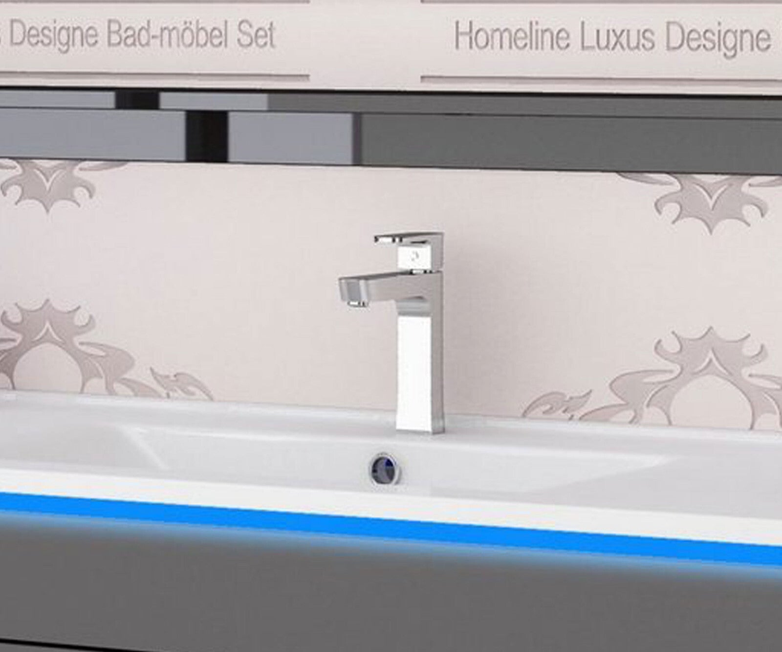Badmöbel Set  Günstig Kaufen 120 cm Schwarz Lackiert Komplett Hochglanz 4 Teilig