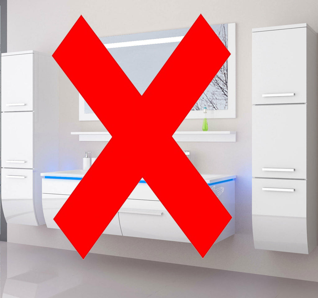 2x Seitenschrank Hochschrank Badmöbel Glanz Badschrank Weiß  110 cm
