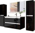 Badmöbel set Hochglanz 6 Tlg Schwarz Soft Close Badezimmer Möbel badmöbel 60 cm