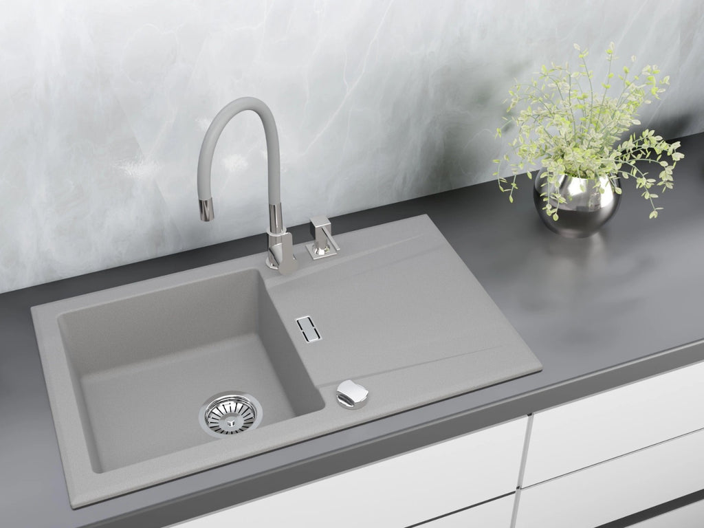 Granitspüle Küchenspüle Armatur Granit Siphon Einbauspüle Spülbecken Spüle76x44