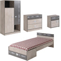 Kinderzimmer möbel Set Kinderzimmerbett 90x200 Schrank Kommode und Nachtkonsole