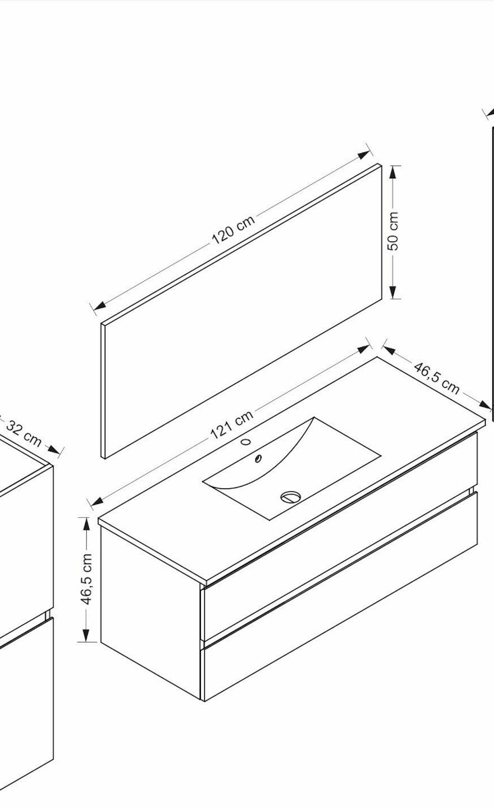 Badmöbel Set Bad  Schwarz Hochglanz Badezimmermöbel 120 cm bis 8 Tlg  Möbel