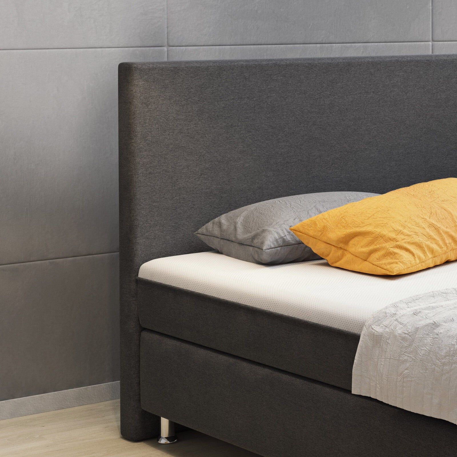 Boxspringbett 180x200 Anthrazit Bett Komfortbett Hotelbett Stoff Bett Londo31737