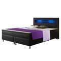 Boxspringbett Monaco 180x200 cm Kunstleder Schwarz Komfortbett Hotelbett Bett