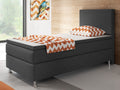 Boxspringbett Bett  90x200 Webstoff Anthrazit Einzelbett Schlafzimmer modern