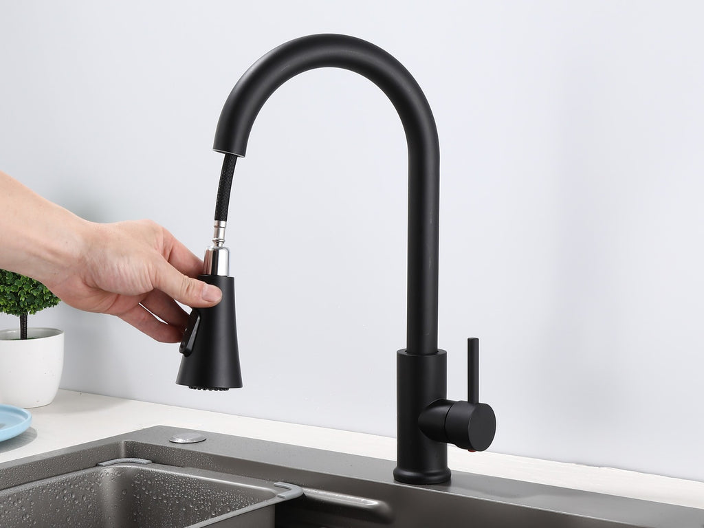 Küchenarmatur 360° Wasserhahn Küche Mischbatterie Spültisch Schwarz GMF803 39cn