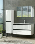 Badmöbel Set Weiss Hochglanz Badezimmermöbel 90 cm bis 8tlg Bad Möbel Badezimmer