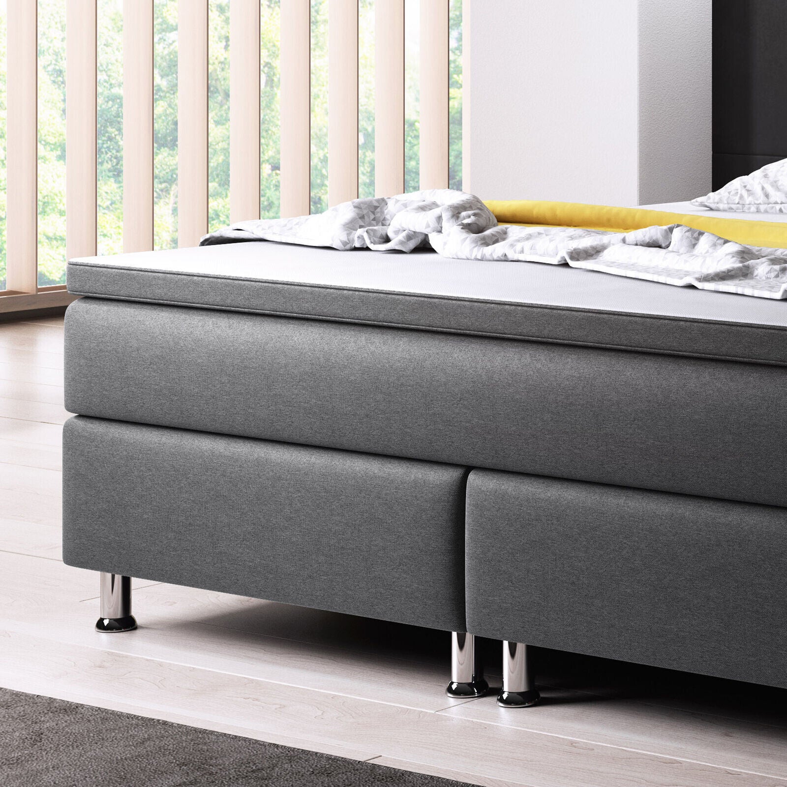 Boxspringbett 180x200 Anthrazit Bett Komfortbett Hotelbett Stoff Bett Texas31733