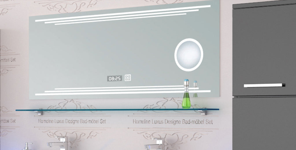 Doppelwaschtisch Doppelwaschbecken Waschbecken 240 cm Schwarz LED  Badmöbel Set