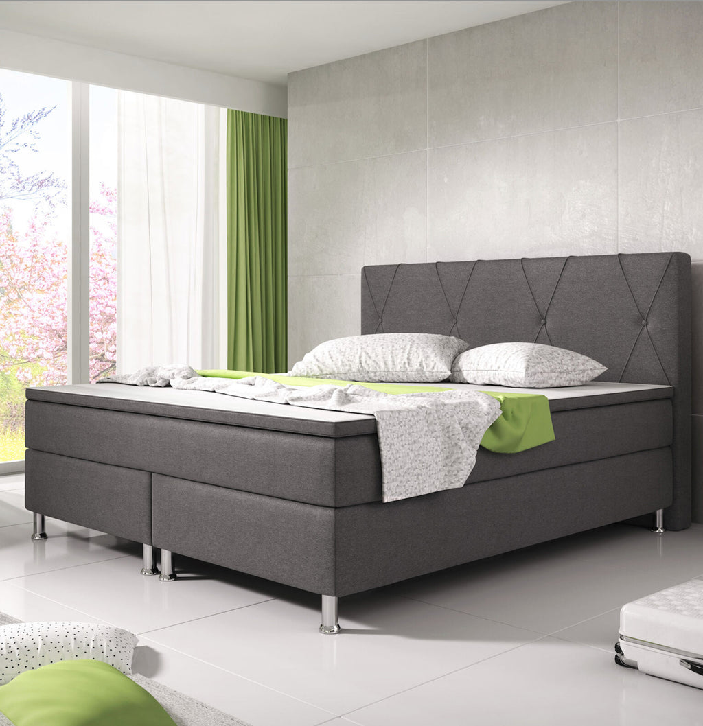 Boxspringbett 180x200 Anthrazit Bett Komfortbett Hotelbett Stoff BettBayern31732