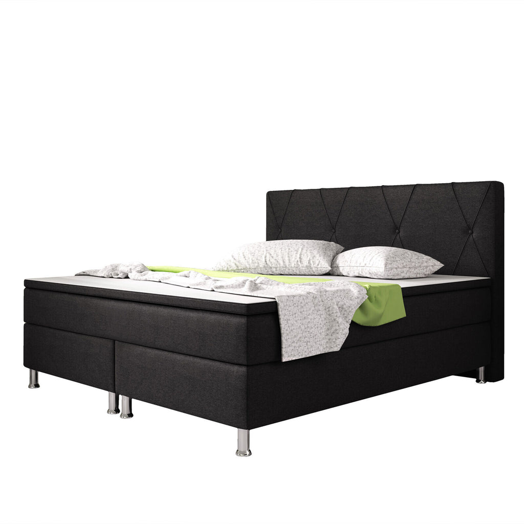 Boxspringbett 180x200 Schwarz Bett Komfortbett Hotelbett Stoff Bett Bayern 31731