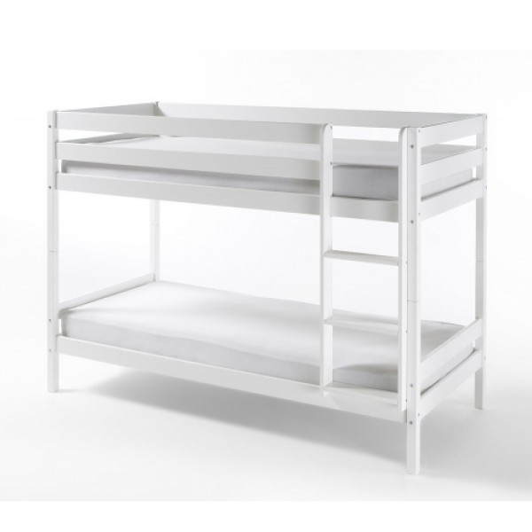 Massivholz Hochbett Kevin 90x200 cm Kiefer Massiv weiss